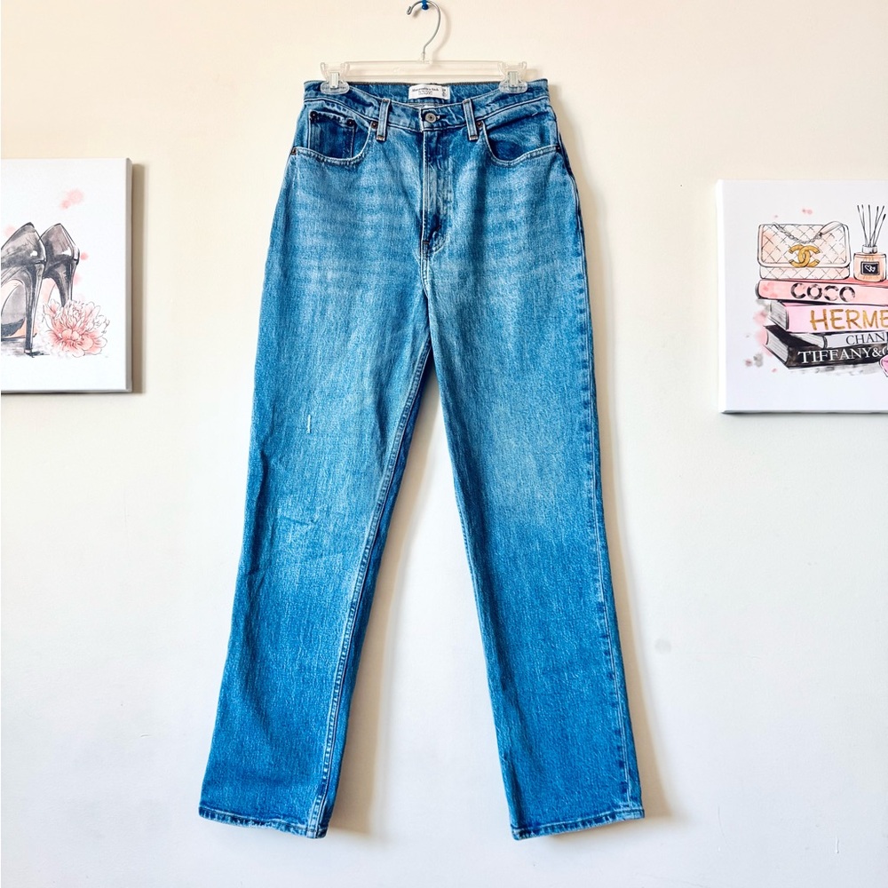 Abercrombie & Fitch the ‘90s Straight Ultra High Rise 28/6R Love Blue Jean Denim